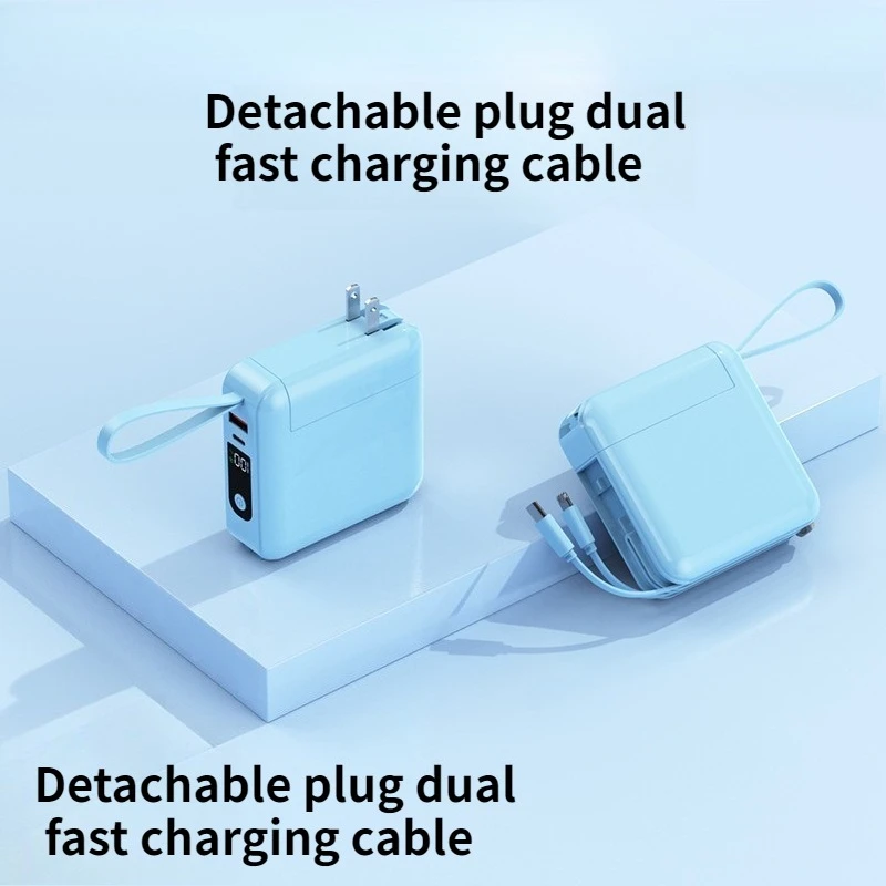 AC Plug Power Bank with Built-in Cable, Large Capacity 20000mAh Super Fast Charging 22.5W Portable Power Bank 3