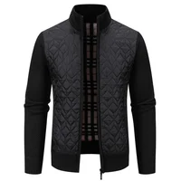 Men's Autumn and Winter Plus Stand-up Collar Zipper Knitted Cardigan Men's Colorful Jacket Trendy Fashion Warm Sweater Jacket 1
