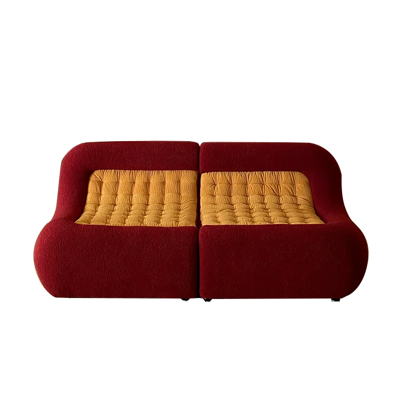 Fu Fa Fa antique style lamb wool contrasting module combination small apartment sofa living room bedroom 8