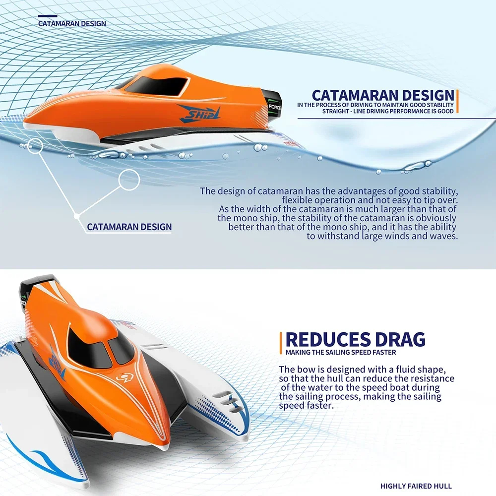 WLtoys WL915-A 45KM/H Rc Boat 2.4G Remote Control Speedboat Rechargeable Waterproof Cover Design Anti-collision Rc Boat 4