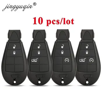 Keyforkess 10pcs Fobik Remote Car Key Shell for Jeep Cherokee /Cherokee Sport KL 2014 - 2019 Dodge Chrysler 2/3/4BTN Key Case