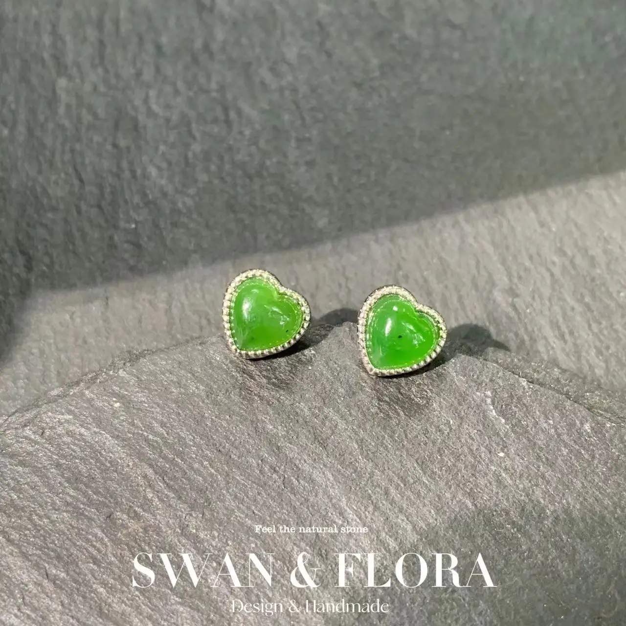 Natural Green Jade 925 Sterling Silver Stud Earrings for women Jewelry Gift Prevent allergy gem jewelry Genuine stone