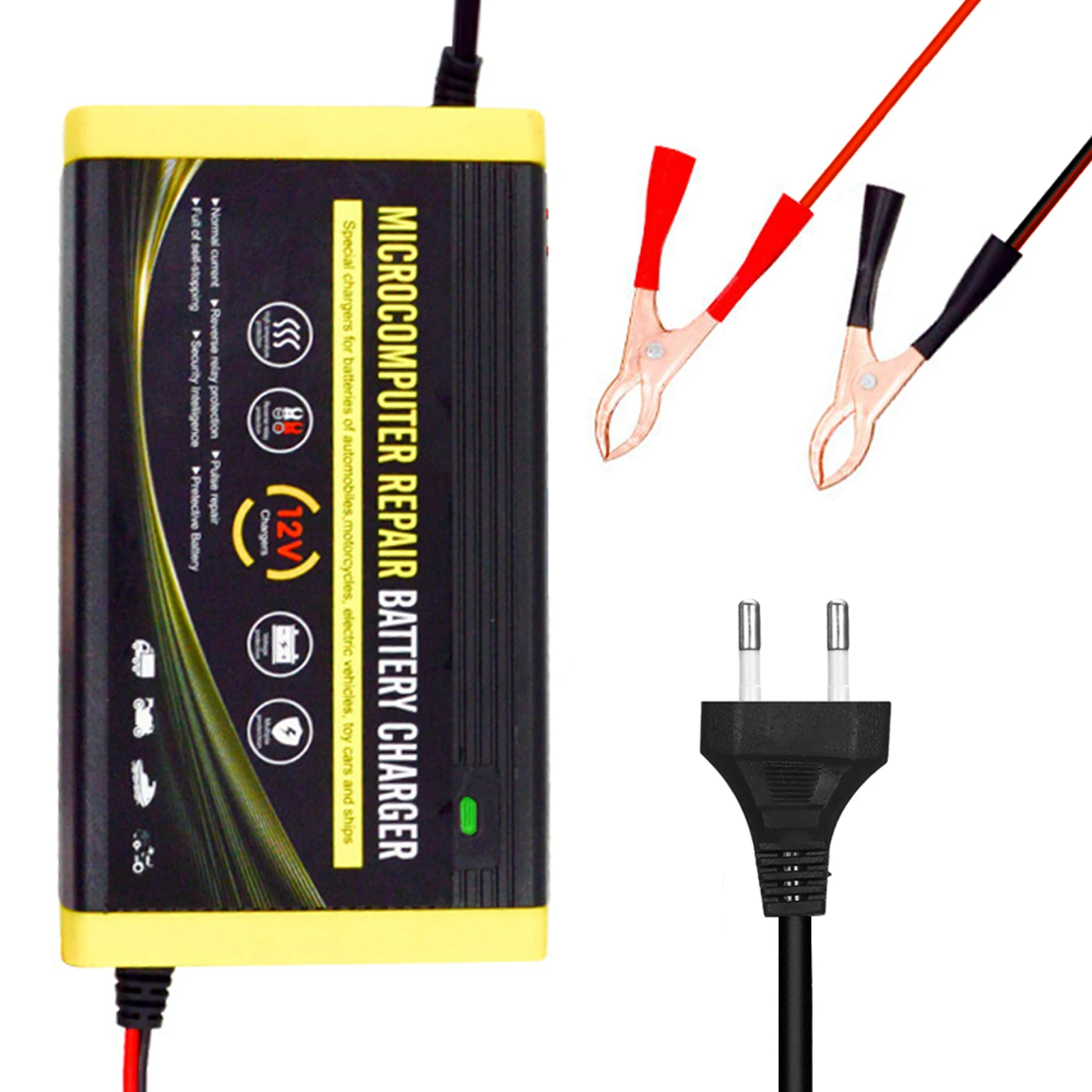 

Car Battery Charger 12V 6A Intelligent Repair Charger for Motorcycles Cars SUVs Dry Batteries Water Batteries Lead Acid Batterie