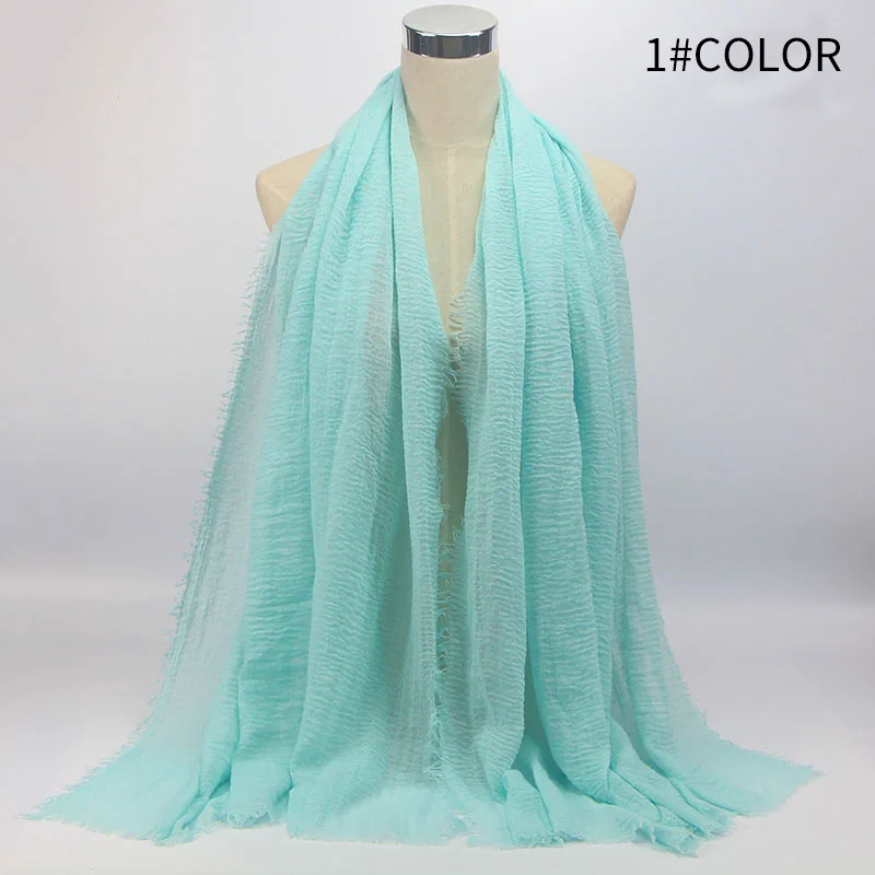 90x180cm Women Cotton Linen Scarf Shawl Hijab Muslim Long Headscarf Scarves Head Wraps Solid Scarves Female Plain Head Scarf 6