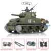 2.4G Henglong 1/16 Scale M4A3 Sherman Short Barrel RTR RC Tank 3898 With Metal Tracks 1800mah Tank Battery 7.0 Upgraded Ver 1