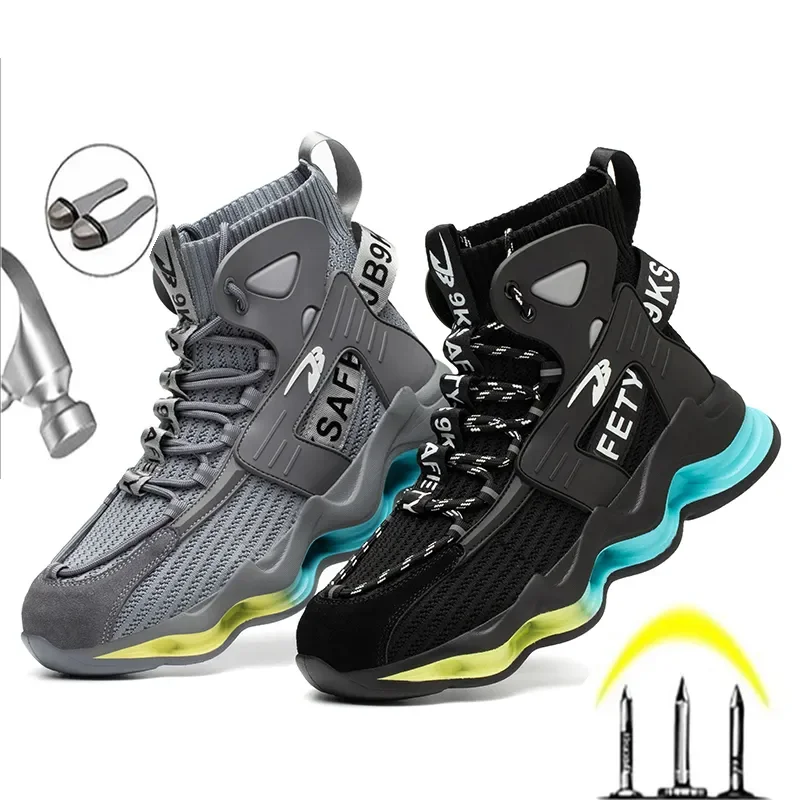 

YUPINJIA Men's work safety shoes,puncture resistant sports shoes,not easily damaged work shoessteel toe lightweight men's shoes