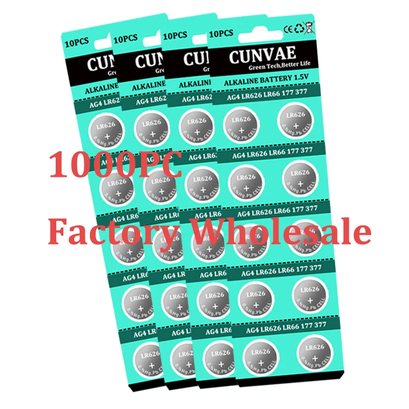 10000PC AG4 LR626 377 Button Batteries SR626 177 Cell Coin Alkaline