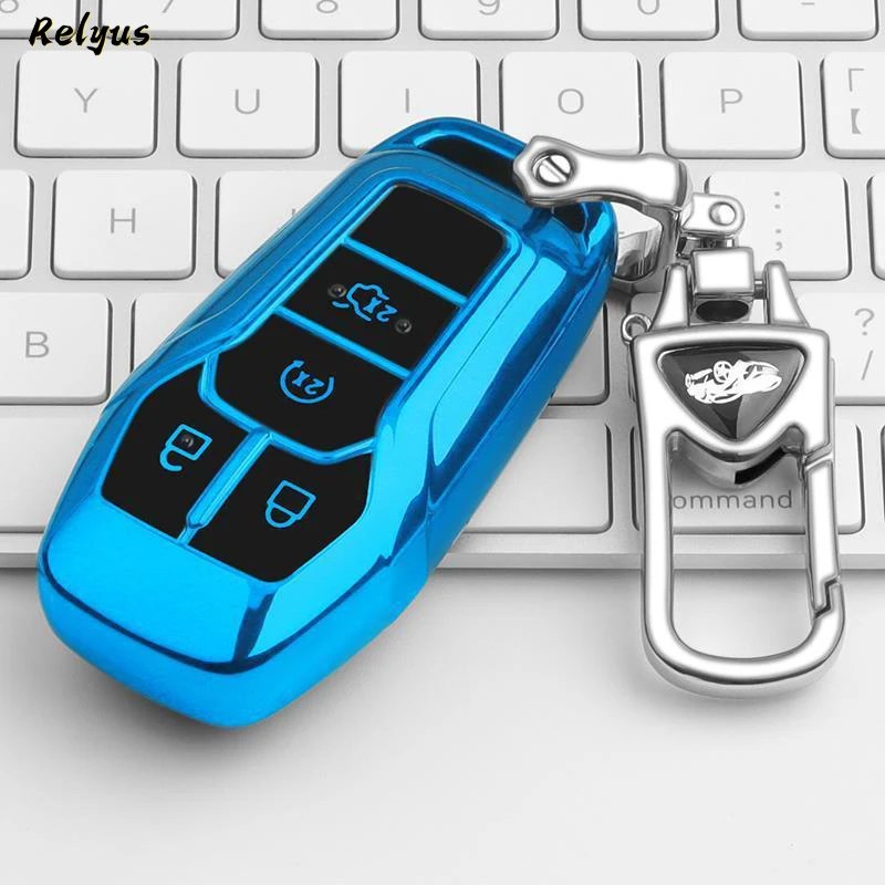 

TPU Soft Car Key Case Cover Fob For Ford Fusion Mondeo Mustang F-150 Explorer Edge 2015 2016 2017 2018 Auto Keyless Accessories