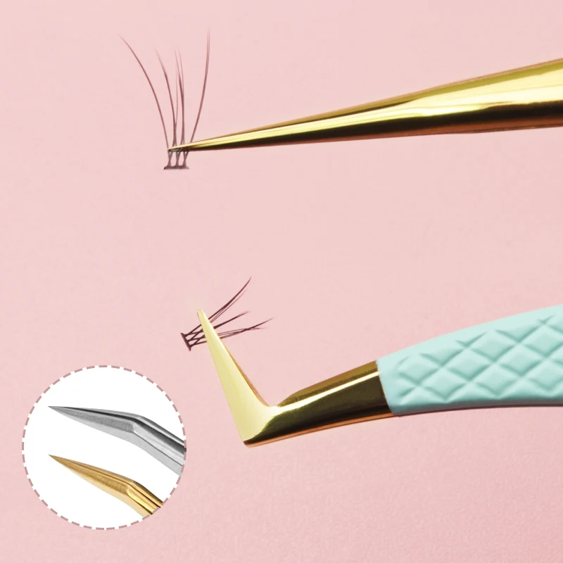 1pcs Stainless Steel Eyelash Extension Tweezers Eyebrow Clip High Precision Anti-Static False Lash Extension Tweezer Makeup Tool 5