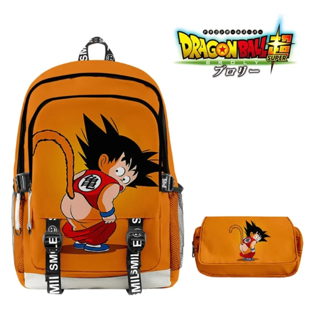 

Japan Anime Dragon Ball Z Goku Boys Schoolbag 2pcs/set Backpack + Pencil Case Children Cartoon Waterproof Oxford Travel Backpack