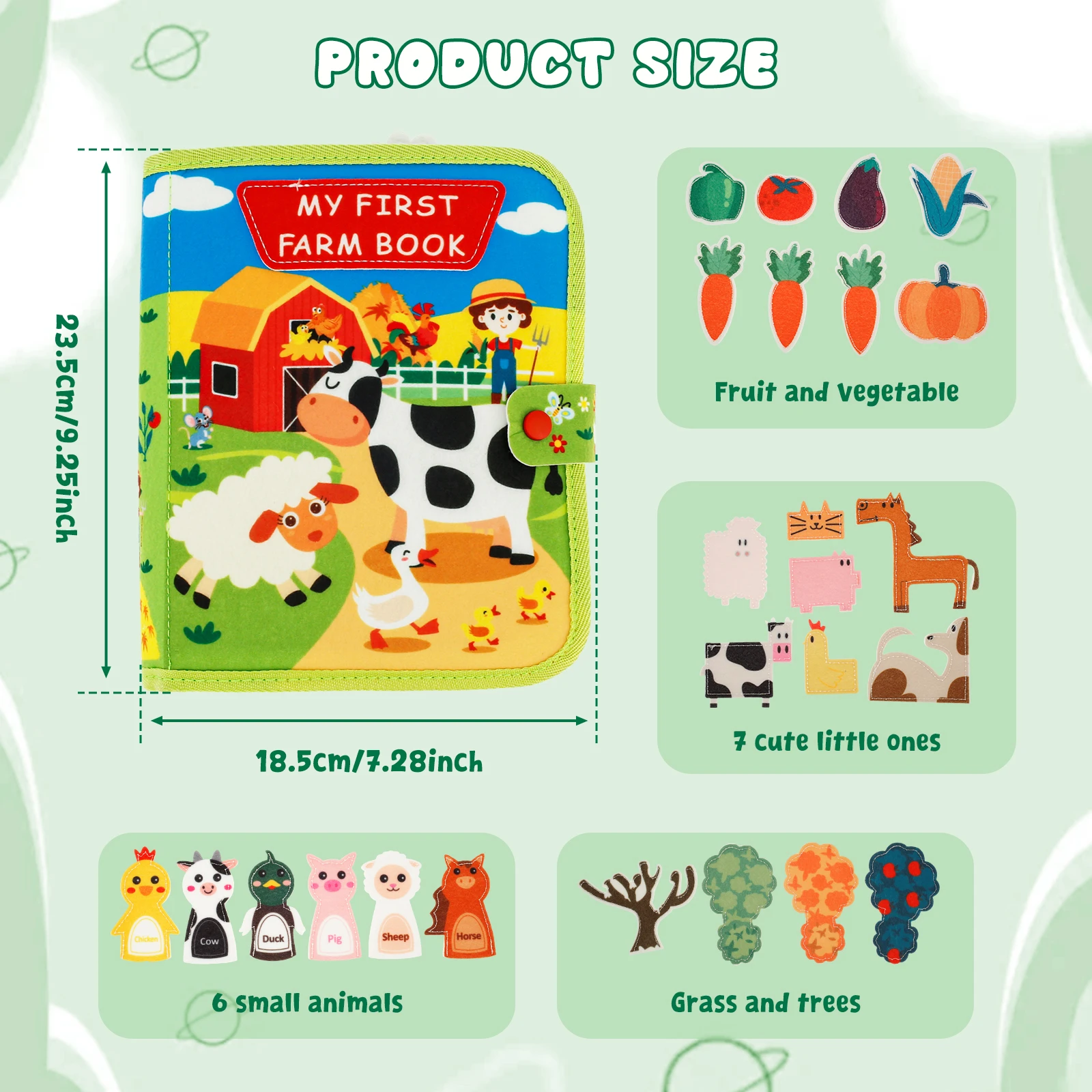 Baby Felt Books Educational Sensory Toy Animals Sensory Books Early Development Interactive Quiet Educational Toy felt board play set