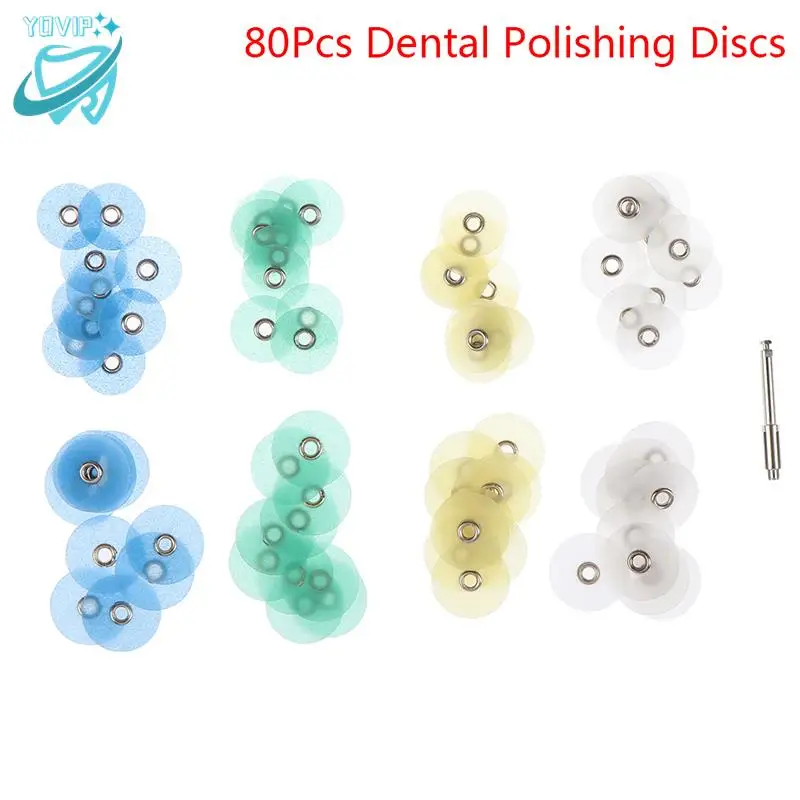 

80pcs Finishing Dental Discs Dental Polishing Strips Mandrel Set Resin Filling Material Dentist Tools Dental Supplies