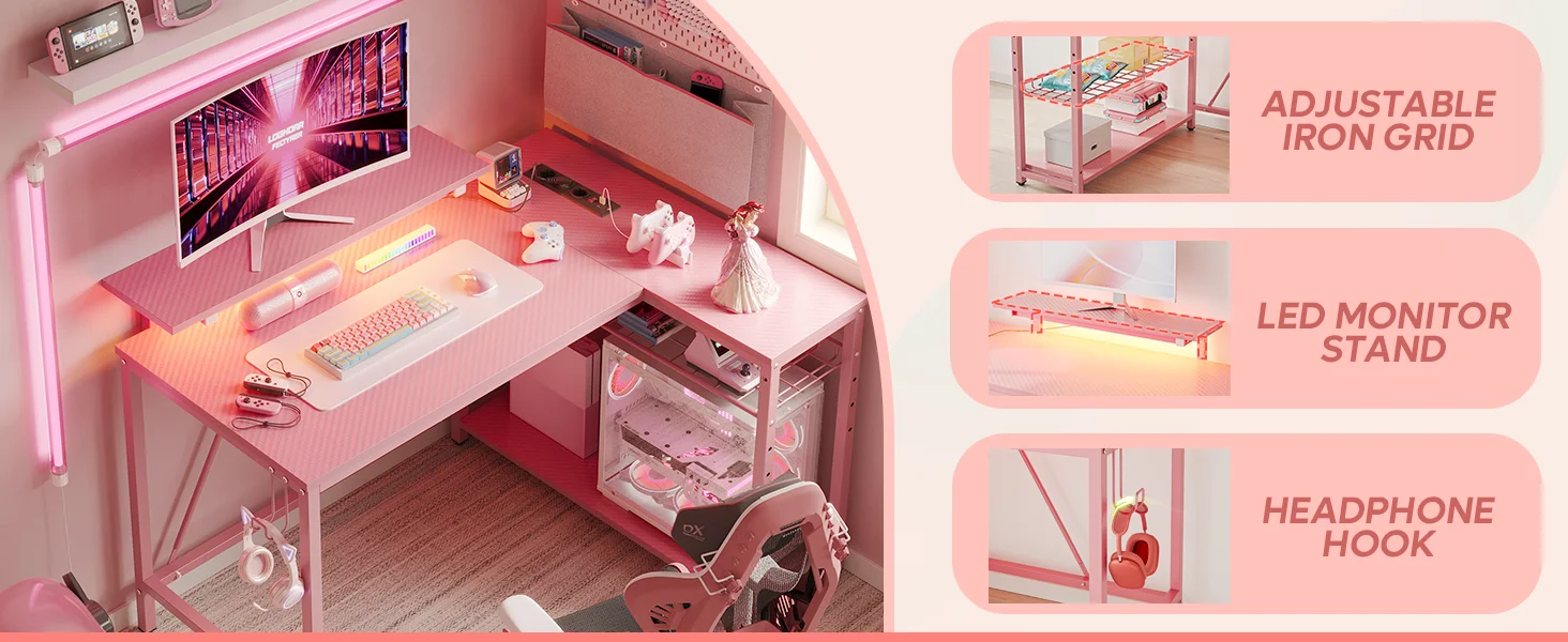 pink gaming desk