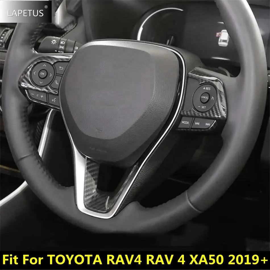 

Car Steering Wheel Button Frame Decoration Cover Trim ABS Carbon Fiber Accessories Interior For TOYOTA RAV4 RAV 4 XA50 2019-2022