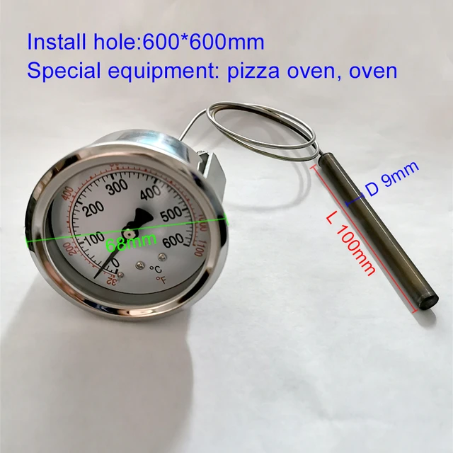 Oven Thermometer Stainless Steel Temperature Gauge For Pizza Ovens