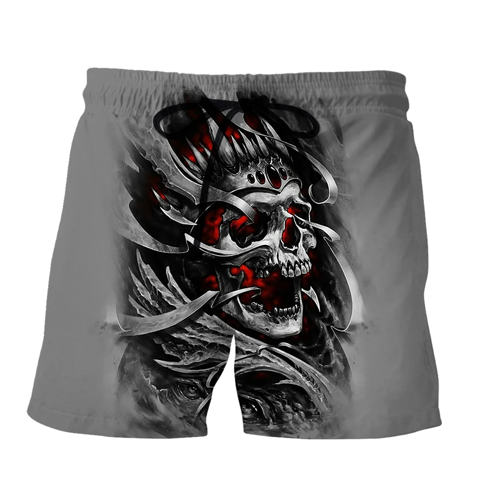 SONSPEE Fashion Summer Horror Skull Print 3D Male Shorts Casual Hip Hop Breathable Sports Scanties Seaside Surf Swimwear Panties