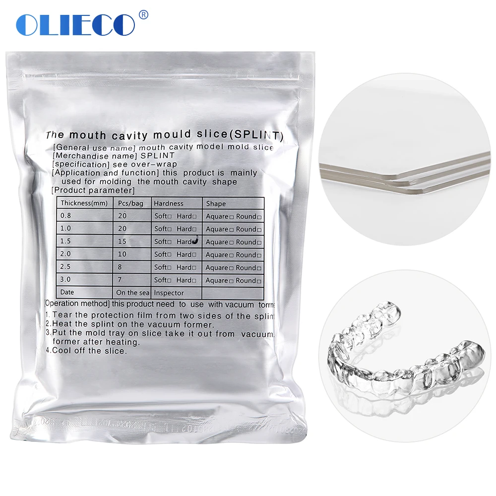 

OLIECO Dental Orthodontic Splint Retainer Vacuum Forming Sheet Soft and Hard Ortho Materials Dentistry Instruments Lab Tools