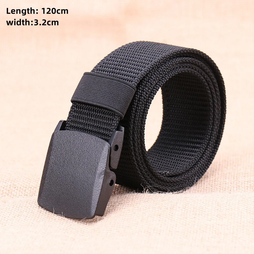 Leather Belt Men Genuine Luxury Business Nylon Fabric Outdoor Tactical Style