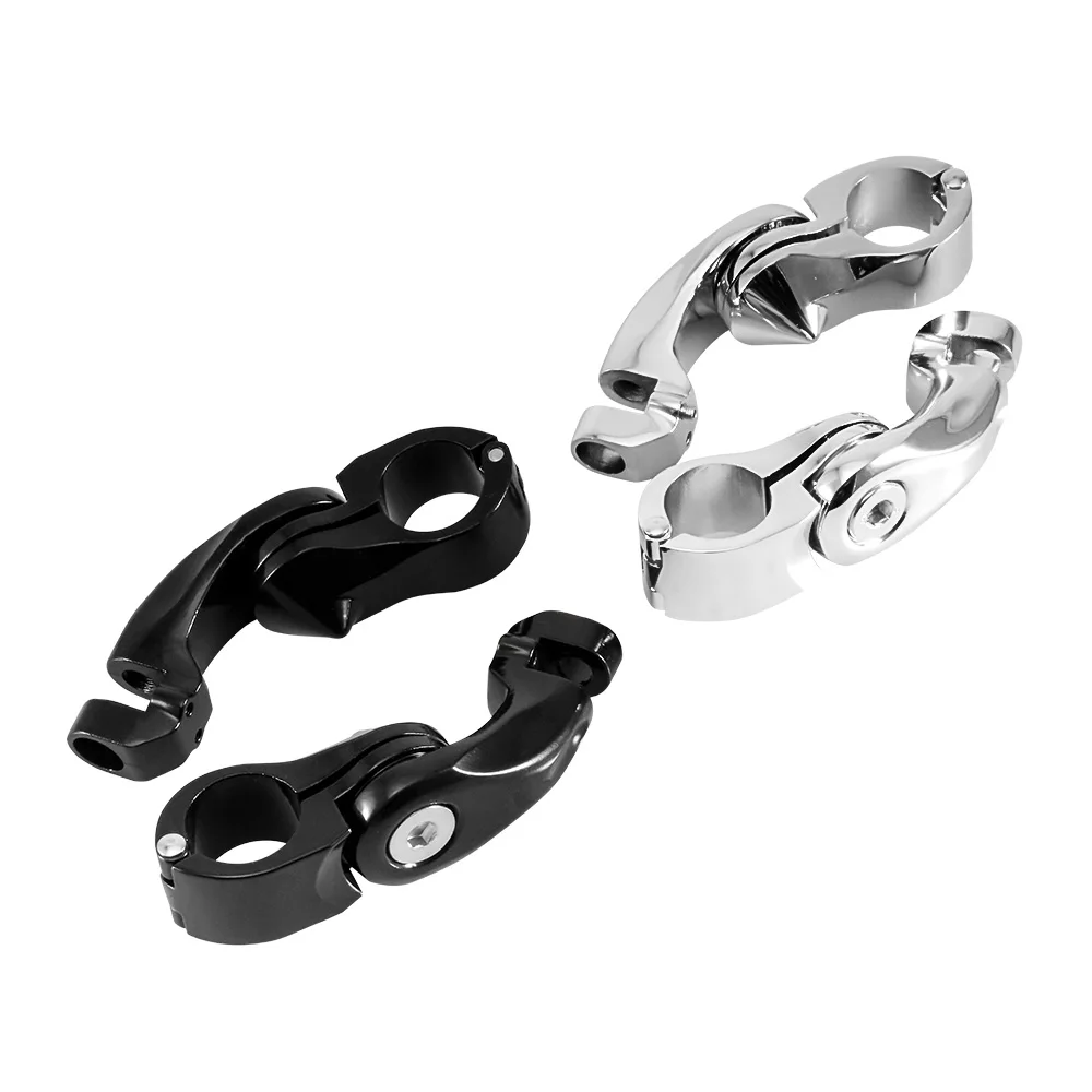 

2pcs Highway Adjustable Foot Pegs Mount Clamp 32mm Engine Guard Footrest For Harley softai Breakout FXSB Road King FLHR