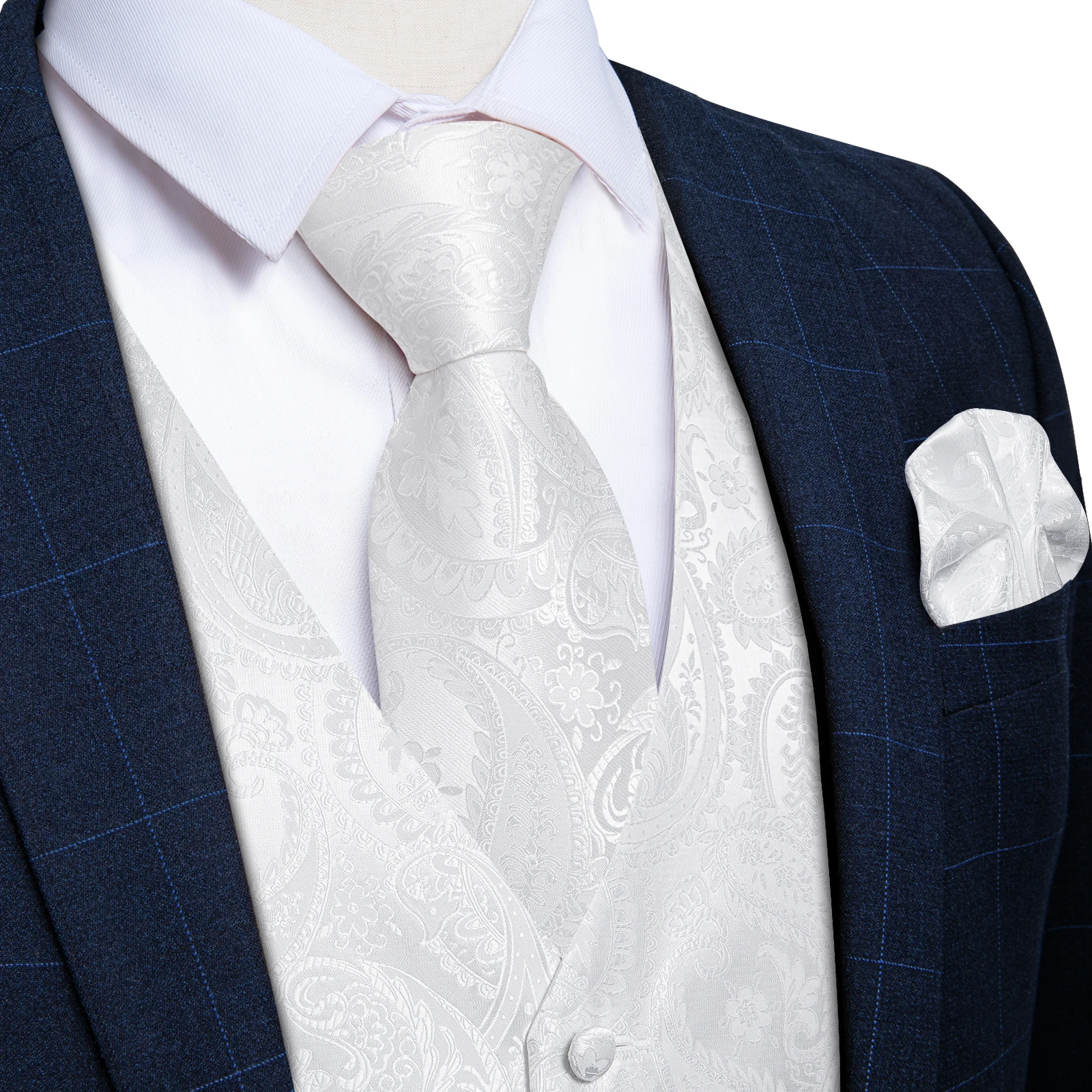 Men's Formal Silk Vest With Lapel Collar - 5-Button Slim Fit Waistcoat For Wedding, Business & Tuxedo