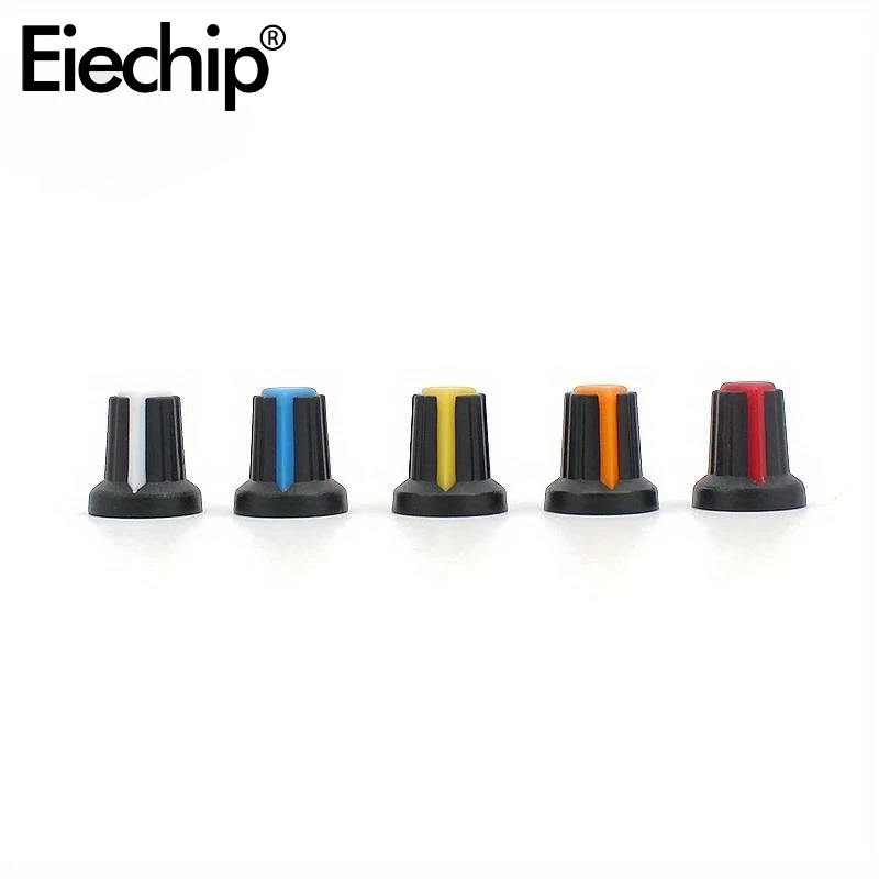 Potentiometer Knobs 30pcs/lot WH148 15X17mm 6mm Plastic Knobs Cap 5 colors Yellow Orange Blue White Red