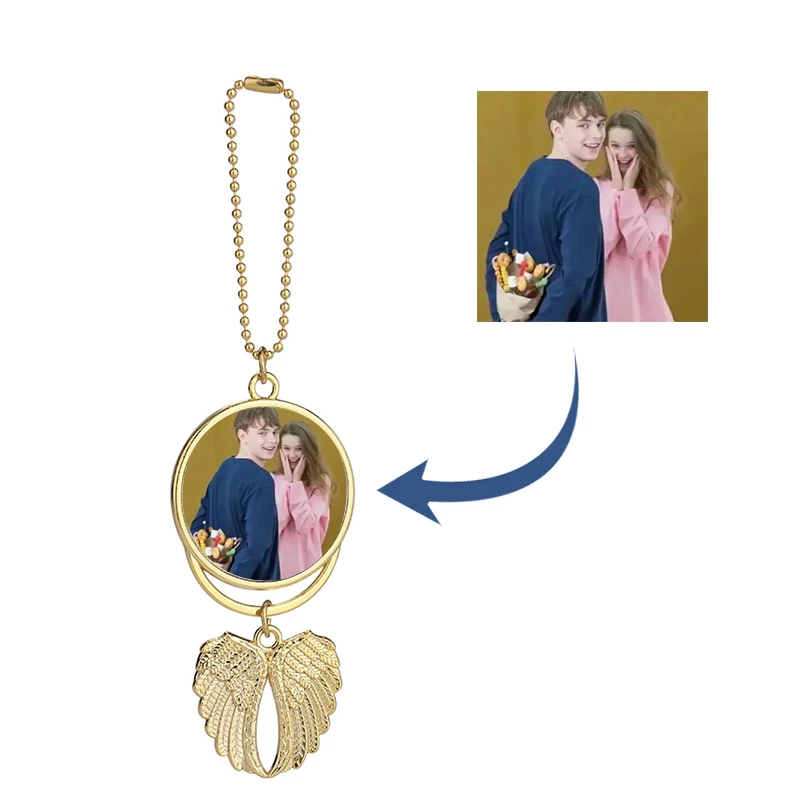

Customize Size Logo Angel Wings car hanger pendant ornament