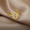 89234-a6a539.jpg Bagues géométriques de luxe en Zircon pour femmes, en acier inoxydable, couleur or, anneau ouvert, tendance, fête de mariage, bijoux esthétiques, cadeau pour Femme