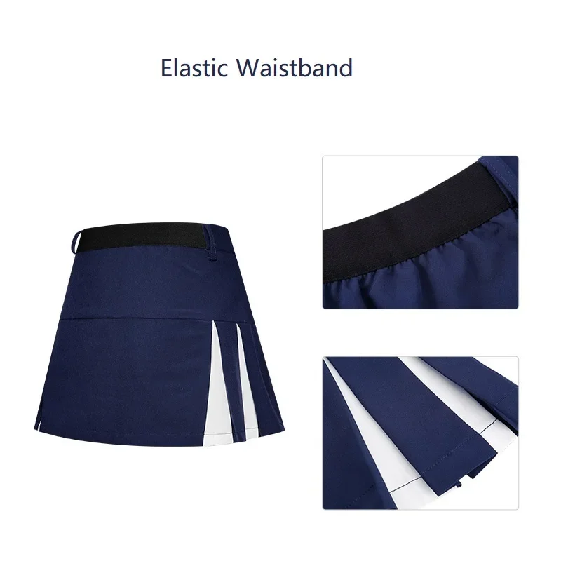 PGM Summer Kids Sports A-lined Skirt Girls Anti-light Golf Pleated Skirt Children Golf Apparel High Waist Elastic Culottes S-XL