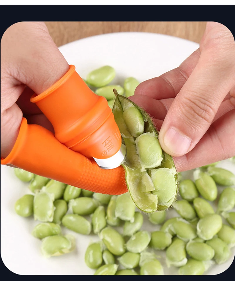 Finger Protector Finger Guard Silicone Thumb Knife Protector Gears Cutting Vegetable Harvesting Knife Pinching Plant Blade Scissors Gloves