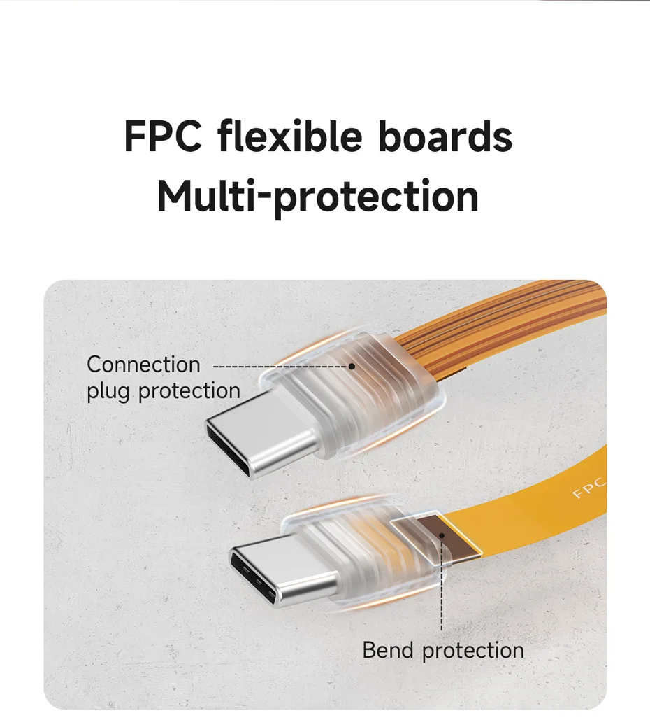FPC USB C Flexible Soft Cable Portable Keychain Hagibis