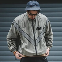 Maden ARMY Reflective Hooded Contrasting Color Bomber Jacket Sports Quick-drying Jacket Loose IPFU Training Suit for Men's Daily 1