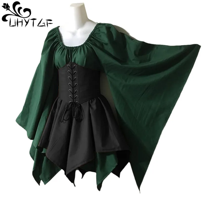 green emerald velvet dress The Lady of The Lake 3-Piece Fairy Corset Costume 12-14 main image 1