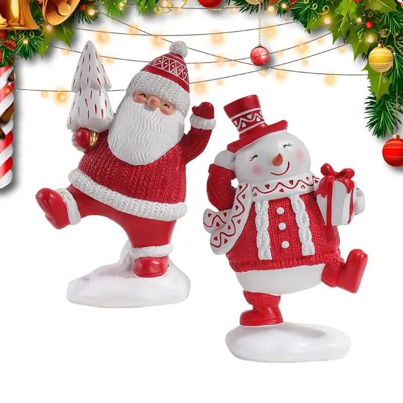 

Полимерная статуя Rudolf, рождественские настольные фигурки Санта-Клауса, украшение для рождественской вечеринки, миниатюрные декоративные принадлежности