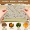 Beeswax Bread Bags for Sourdough 2 Pack Bread Bags for Homemade Bread Reusable Bread Bags with Beeswax Fabric Lining 12x17in 2