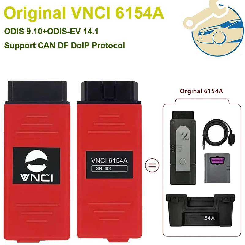 

Бесплатная доставка, Оригинальный диагностический инструмент SVCI 6154A VNCI 6154A ODIS 10 с поддержкой протокола CAN FD DoIP и онлайн-функций, оригинальный сканер