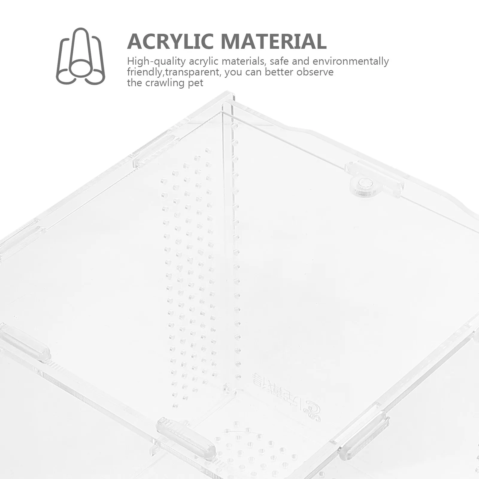 1개 투명 아크릴 파충류 사육 상자 (뱀, 타란툴라, 게코, 도마뱀, 개구리, 헤머트 크랩, 귀뚜라미, 달팽이용)