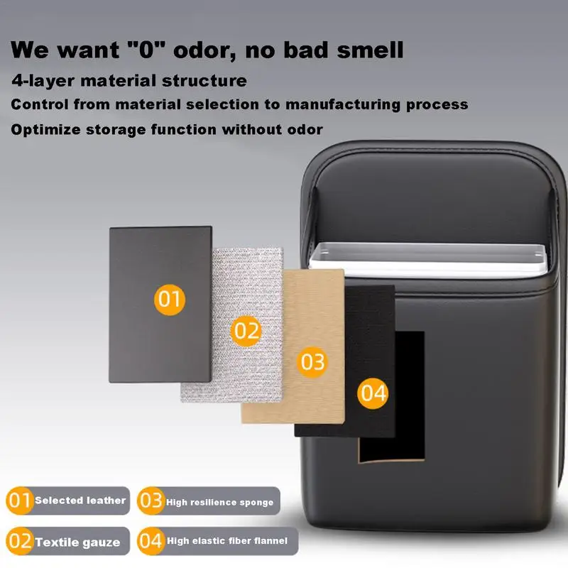 Automotive Garbage Cans PU leather Waterproof Trash Can Storage Box Adhesive Backseat Trash Bin Car Storage Organizer