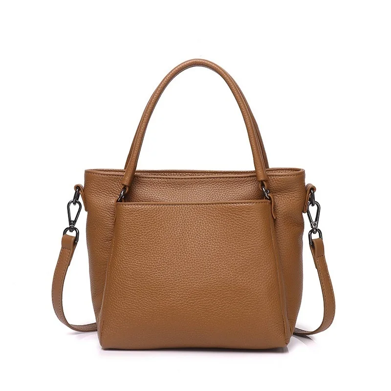 

Women Genuine Leather Handbags Female Shoulder Crossbody Bag Solid Color Commuter work Casual Tote High Quality Designer Purses