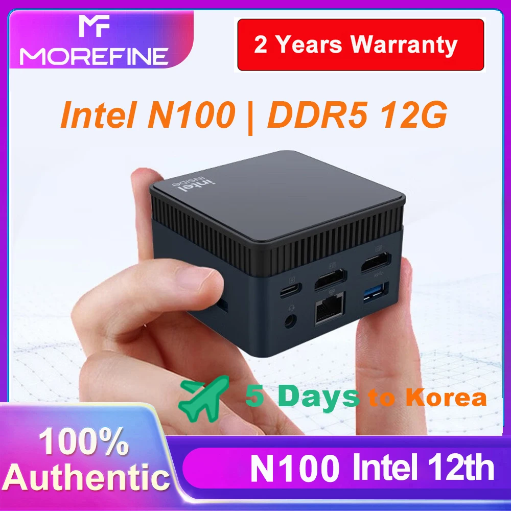 12th Gen Mini PC Alder Lake Intel N100 Quad Core DDR5 8G/16G 4800Hz Windows  11 Dual RJ45 LAN Firewall Router 4K Gaming Computer