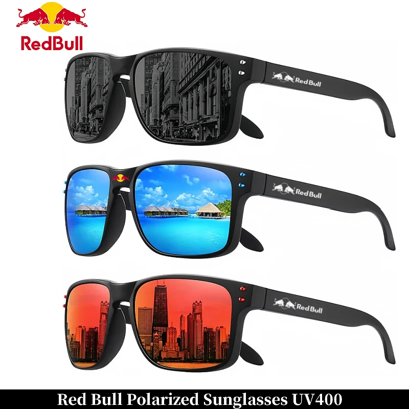 Red Bull Fashion F1 Polarized Square Sunglasses for Men and Women UV Protection