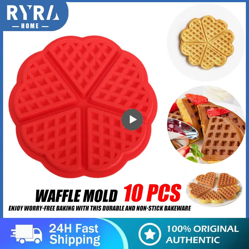 1~10PCS Creative Non-stick Food Grade Silicone Waffle Mold Kitchen Bakeware Cake Mould Makers for Roaster Cake Decorating Tools baking mould,cake waffle maker