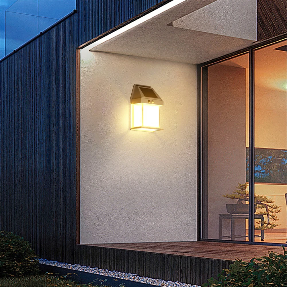 

LED Solar Wall Lamps 3 Lighting Modes PIR Motion Sensor Wall Sconces For Living Room Bedroom Hallway Home Room Decor