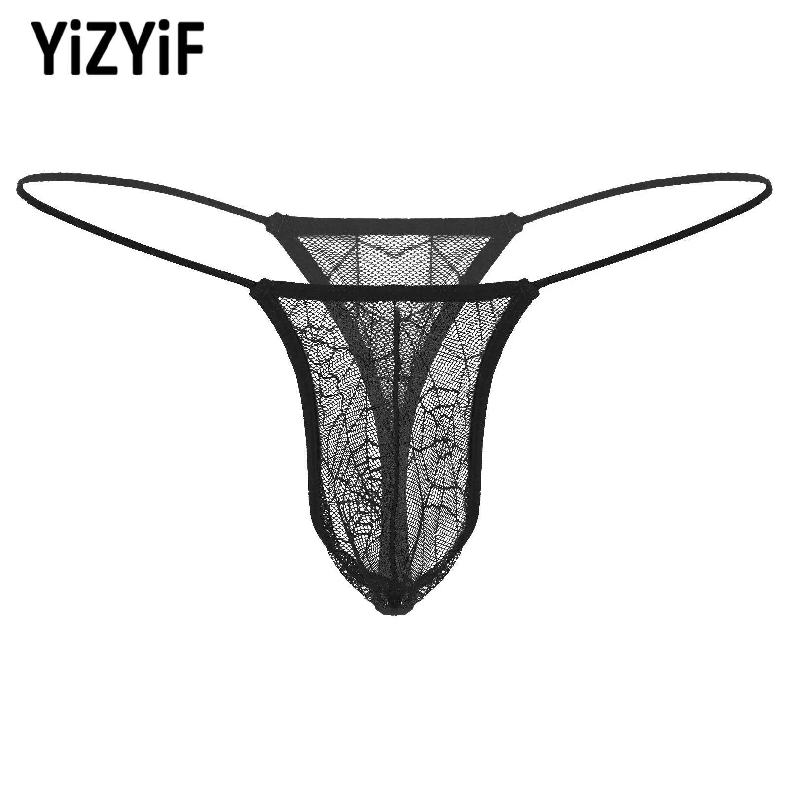 

Men's Lingerie Low Rise Underwear Breathable Sexy Bikini Briefs Underpants Swimwear Sheer Mesh Bulge Pouch G-string Thong T-back