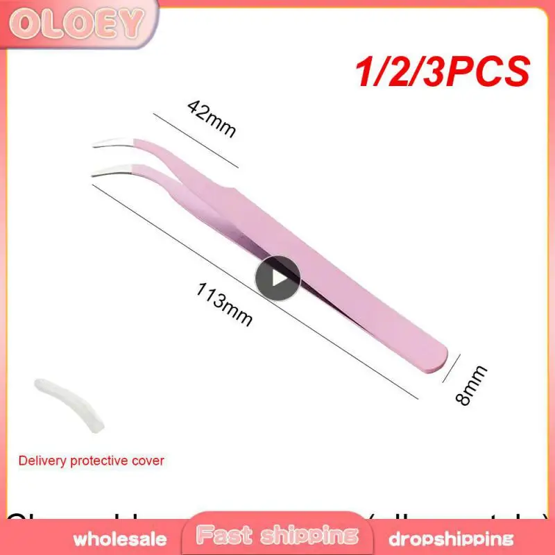 

1/2/3PCS Macarons Color Stainless Steel Tweezers Straight&Curved Pointed Tweezers For Nail Sticker/Rhinestone Jewelry Nail