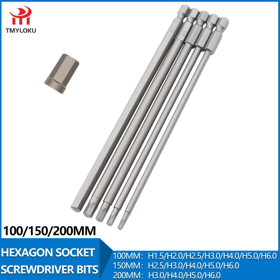 Hex Head Allen Wrench Drill Bit Set Tips Drill Allen Long Screwdriver