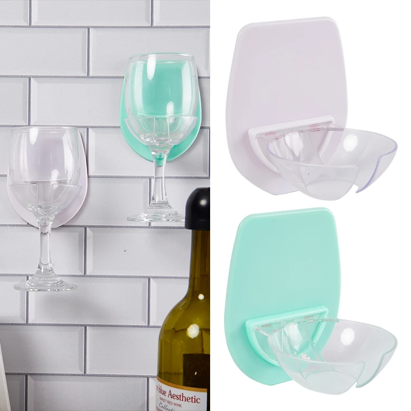 10*8*3cm Wine Glass Holder For Bath Shower Sticky For Wine Beer Drinks Can Holder Bathroom Bedside Wall Glass