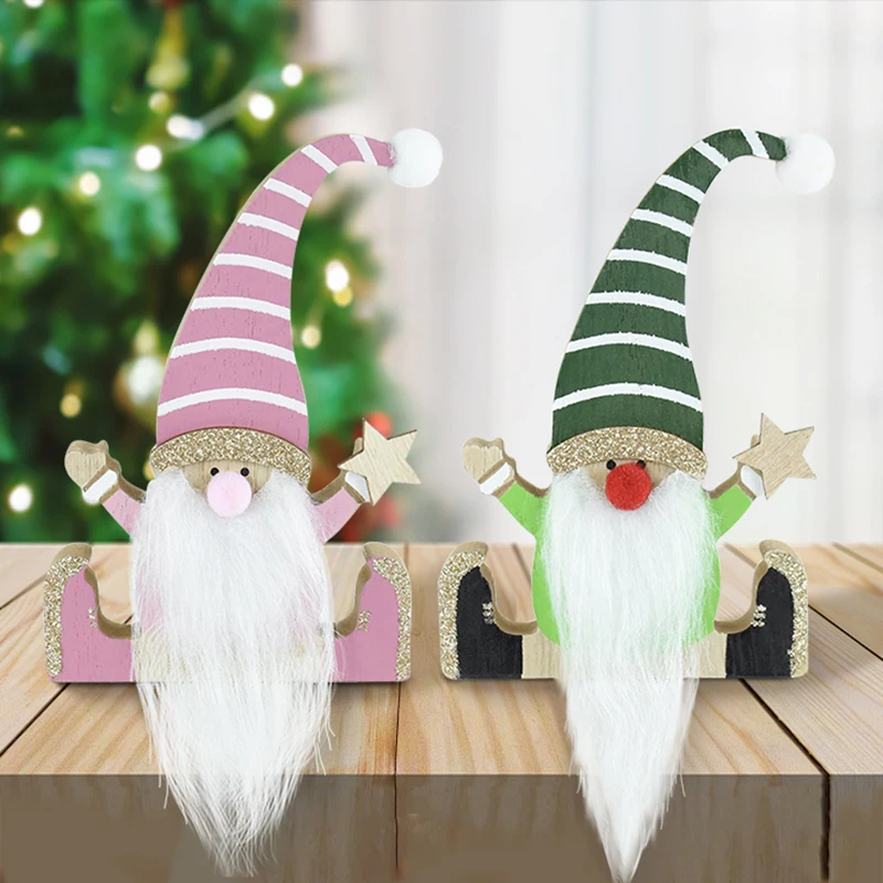 

Christmas Wooden Faceless Doll Decoration Xmas Faceless Gnome Table Ornaments Merry Christmas Party Home Desktop Decor New Year