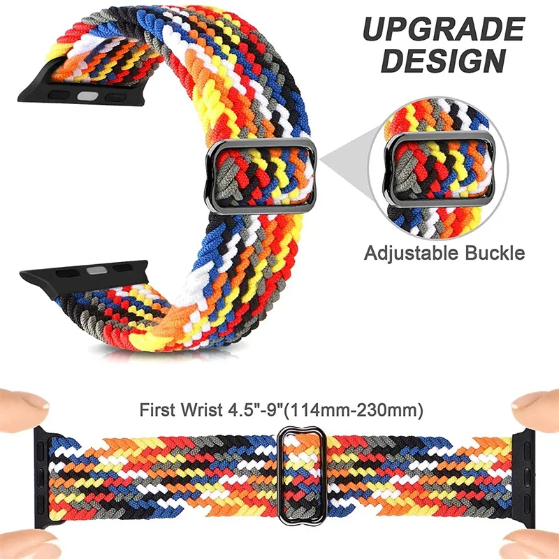 Braided Loop Elastic Watch Strap - Vibrant and Durable Design