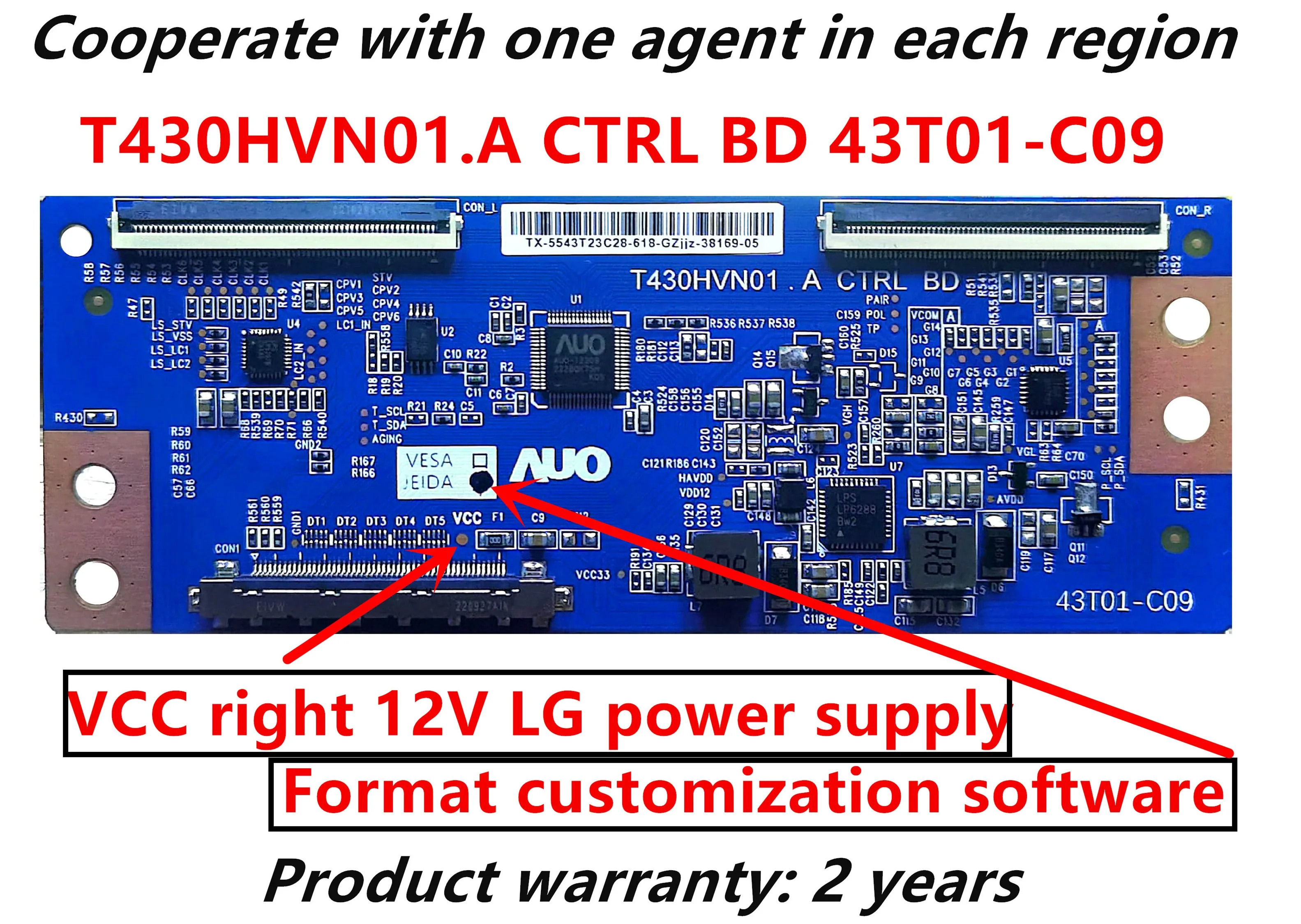 

New L43M5-AZ L504FCNN logic board T430HVN01.A 43T01-C09 screen TPT500J1