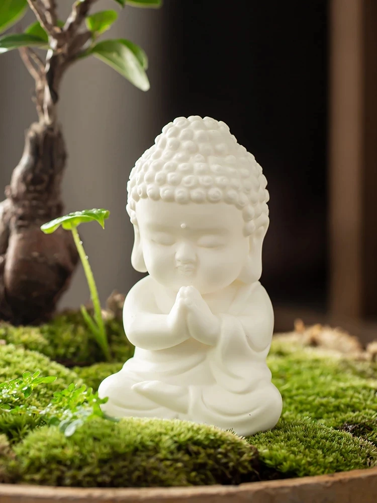 

Chinese White Porcelain Creative Taolai Buddha Ornament Home Living Room Office Desk Surface Panel Zen Decorations